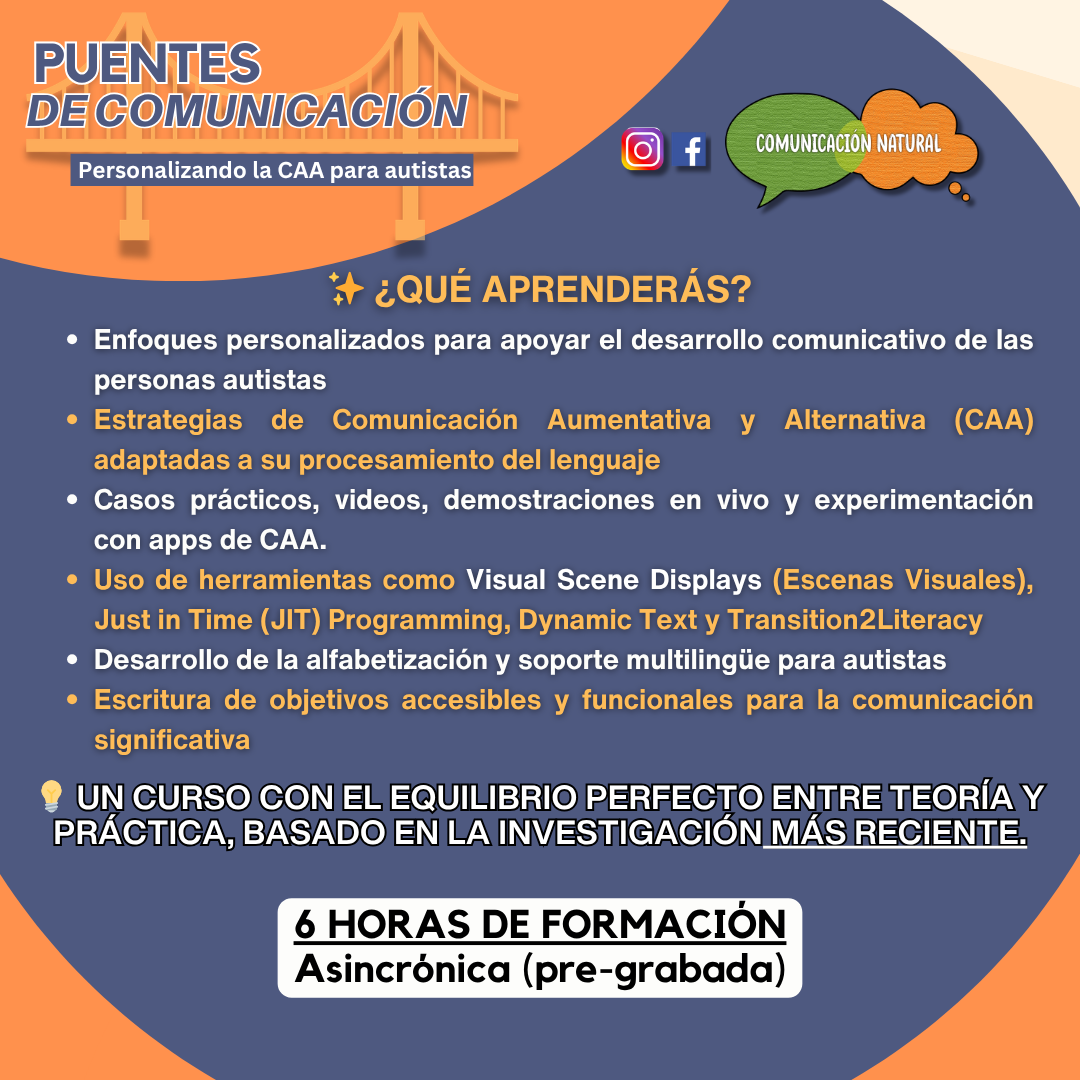 Curso asincrónico de 6 horas: Puentes de Comunicación: CAA para autistas