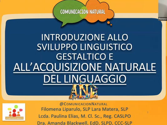 Introduzione allo sviluppo gestaltico e all'acquisizione naturale del linguaggio matera liparulo