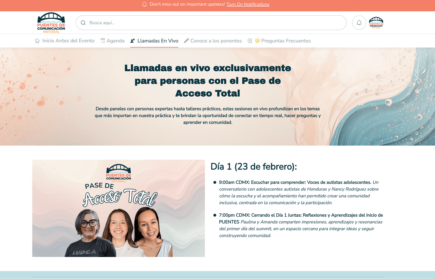 Pase de Acceso Total: Puentes de Comunicación Natural 2026